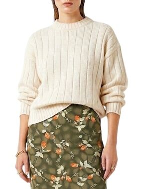 Vintage 80s 90s cream pure cotton chunky ribbed fisherman sweater S